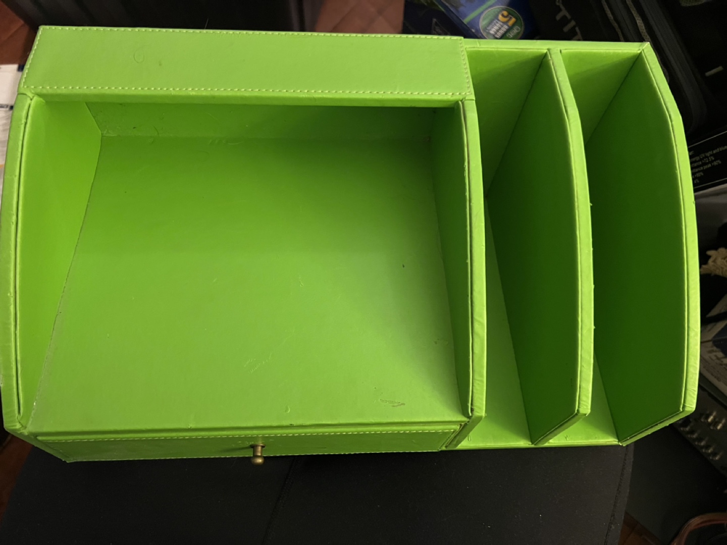Green Desk Organizer with Drawer - photo 2