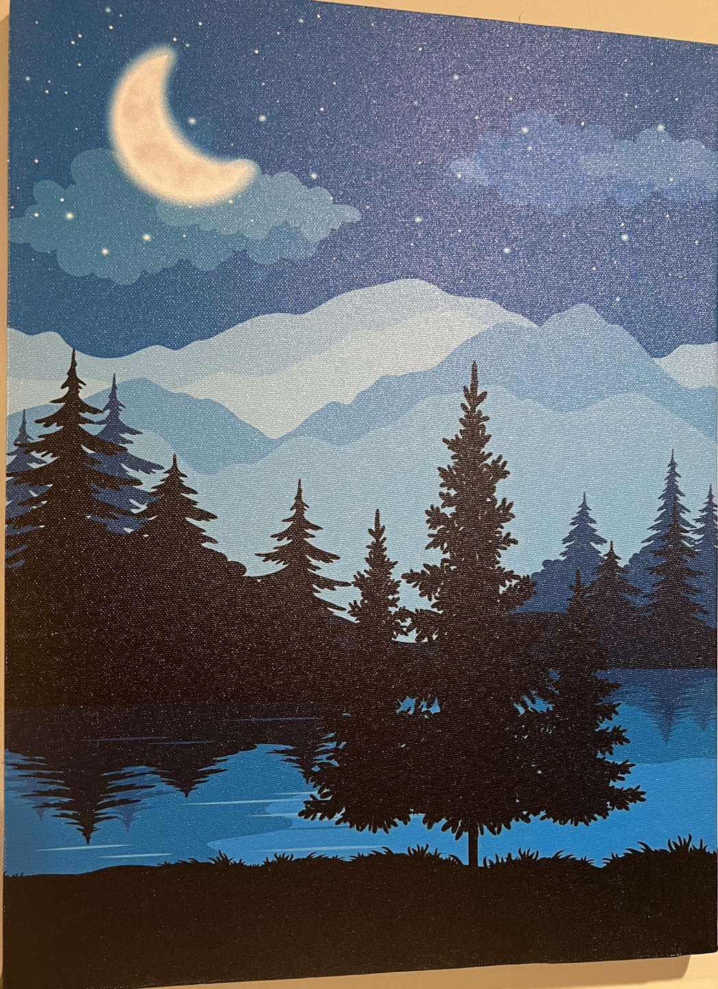 3-piece Canvas Wall Art Set - Lake and Mountain Landscape - photo 3