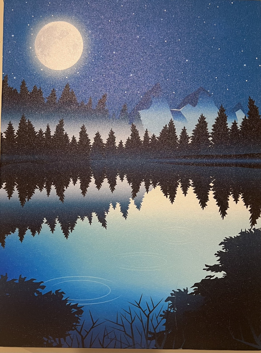 3-piece Canvas Wall Art Set - Lake and Mountain Landscape - photo 4