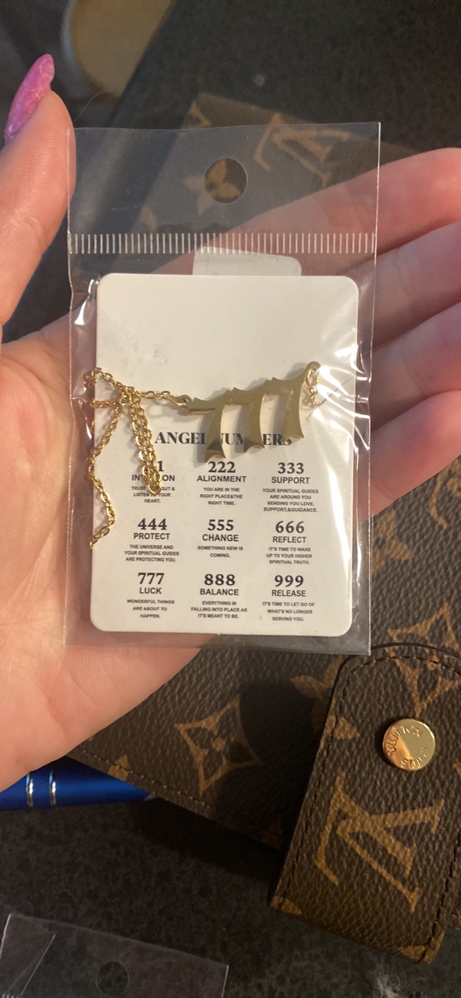 Gold Angel Number Necklace 777