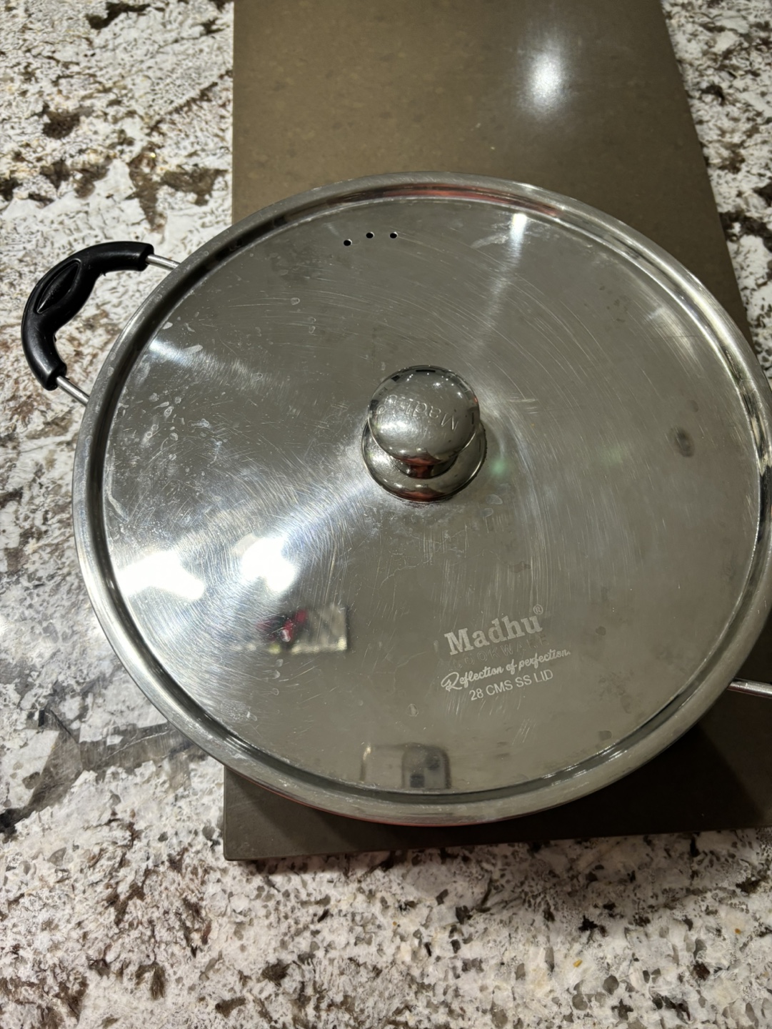 Madhu 28cm kadai with stainless steel lid- induction safe