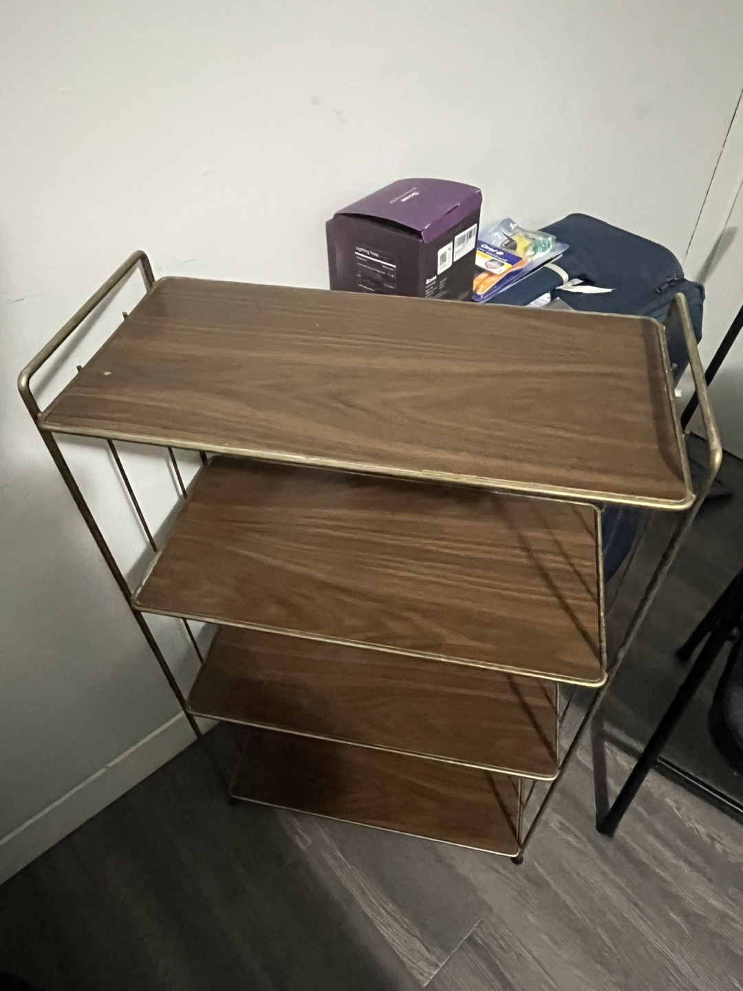 Metal and wood shelving unit - photo 2