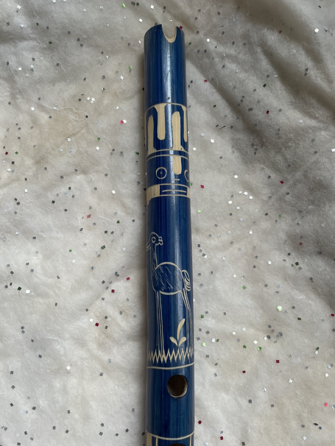 Hand-painted wooden flute