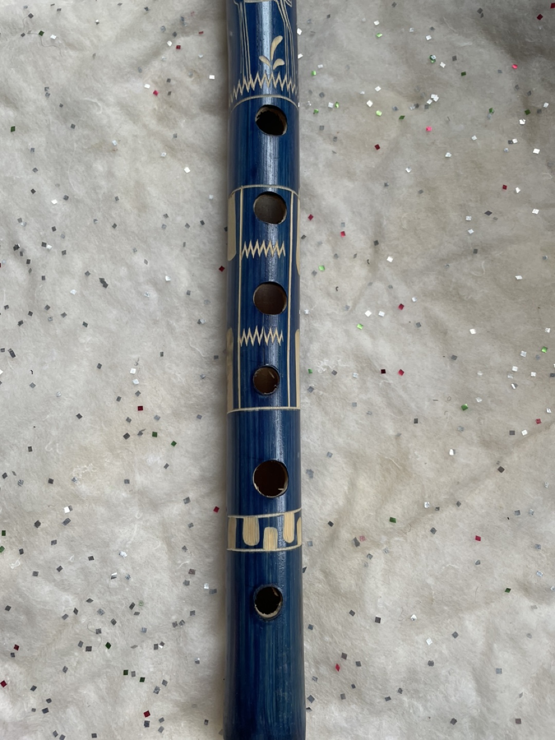 Hand-painted wooden flute - photo 2