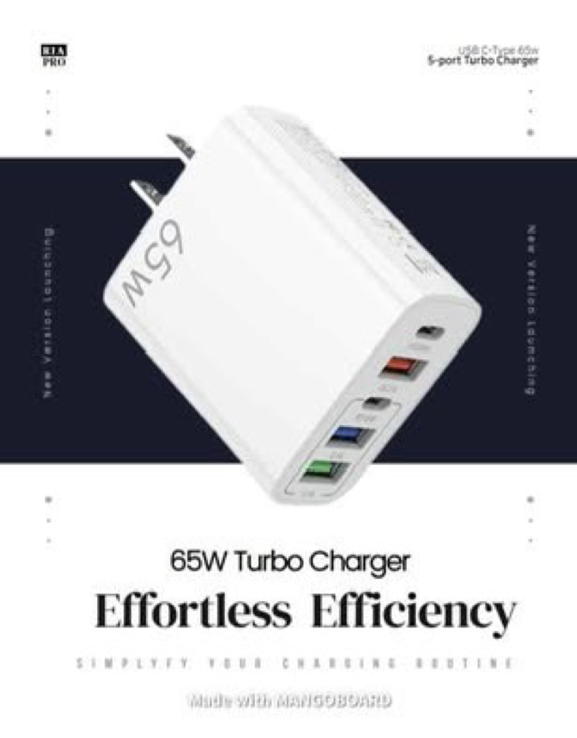 65W USB Type-C Fast Charger - 5-Port Wall Charger