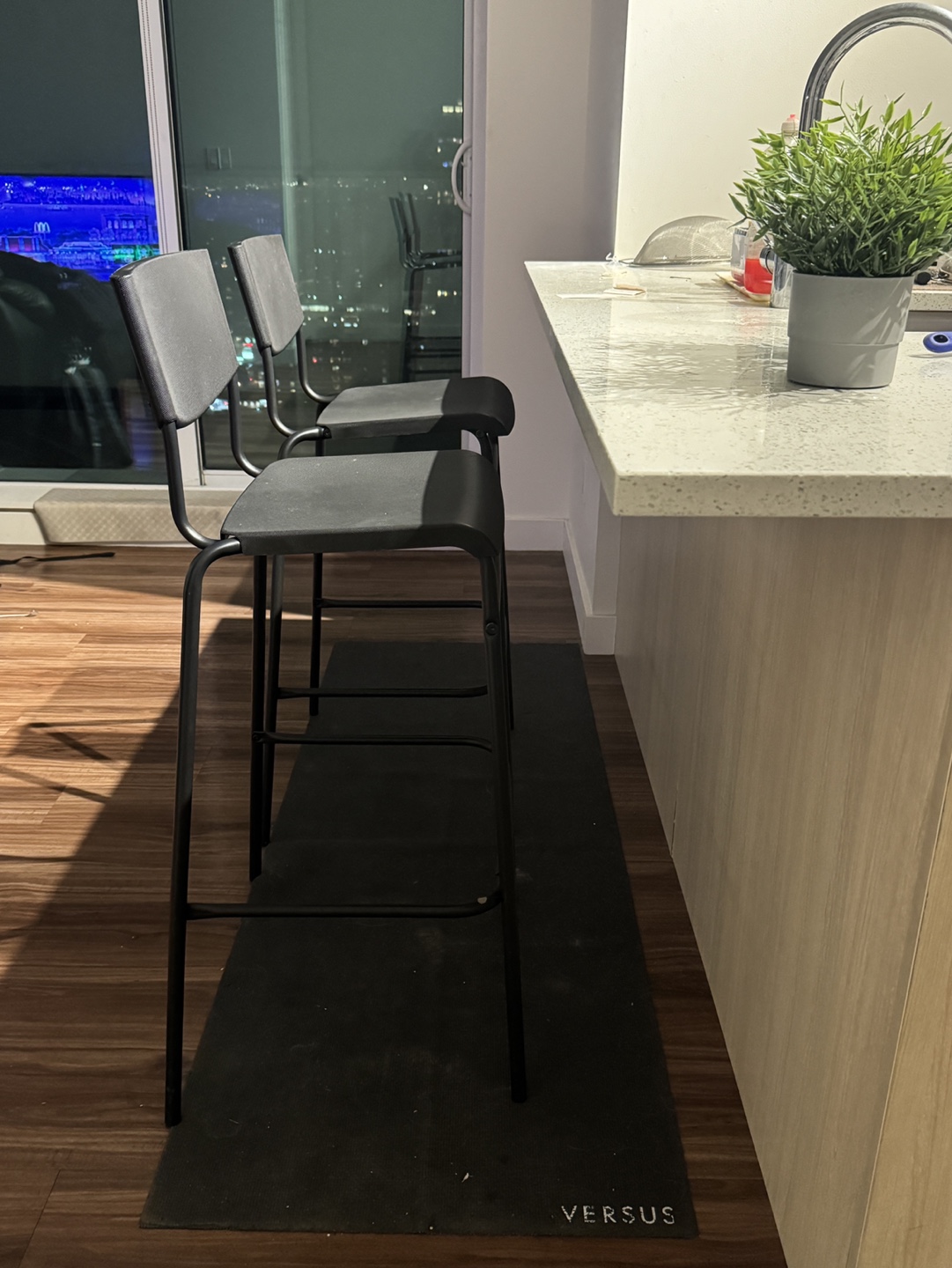 IKEA-Set of Two Black Bar Stools
