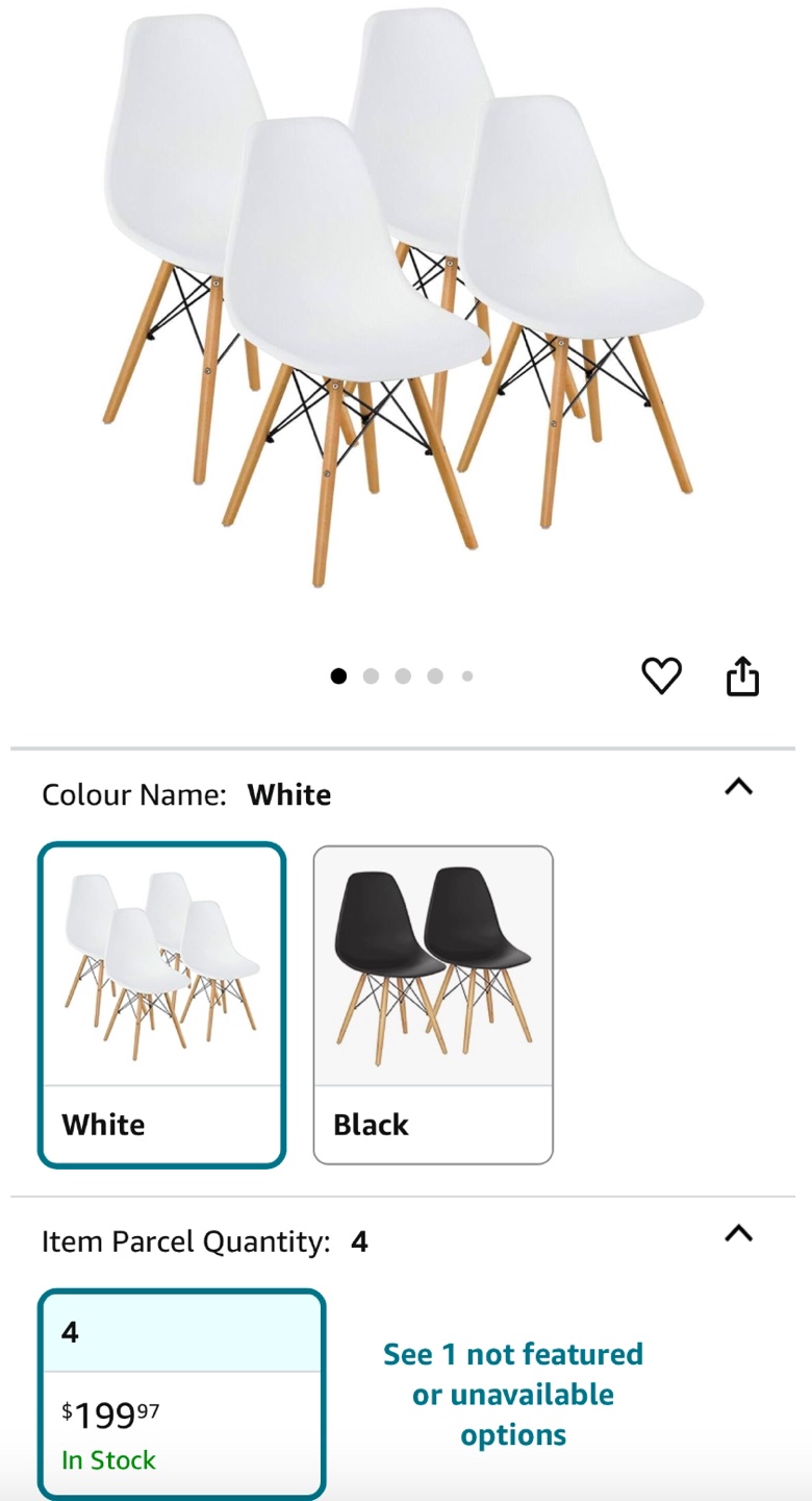 Set of 4 Eiffel Dining Chairs - photo 2