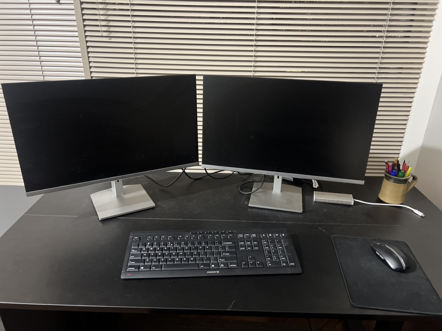 Black Computer Desk with File Cabinet - photo 3