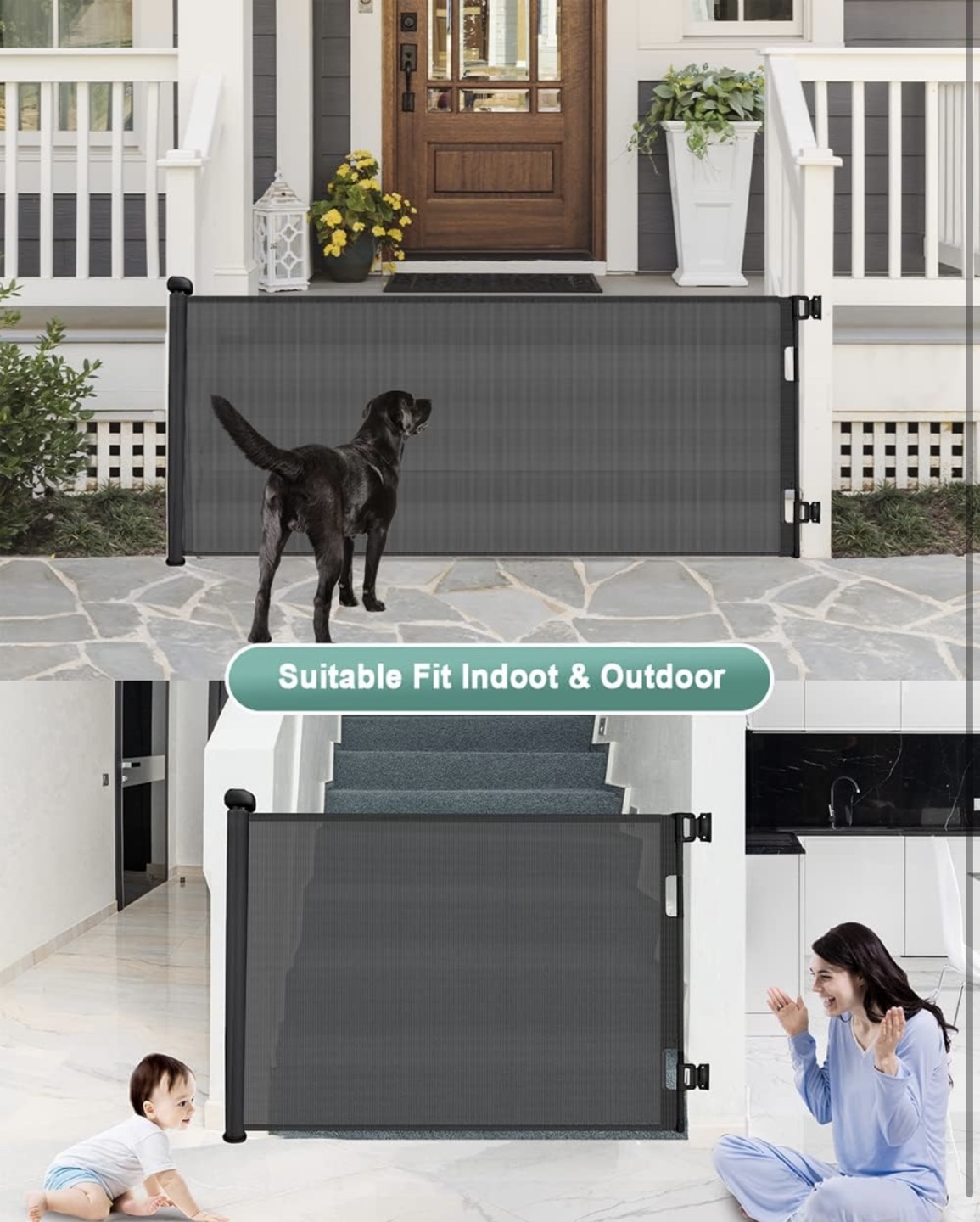 Extra Wide Retractable Pet/Baby Gate