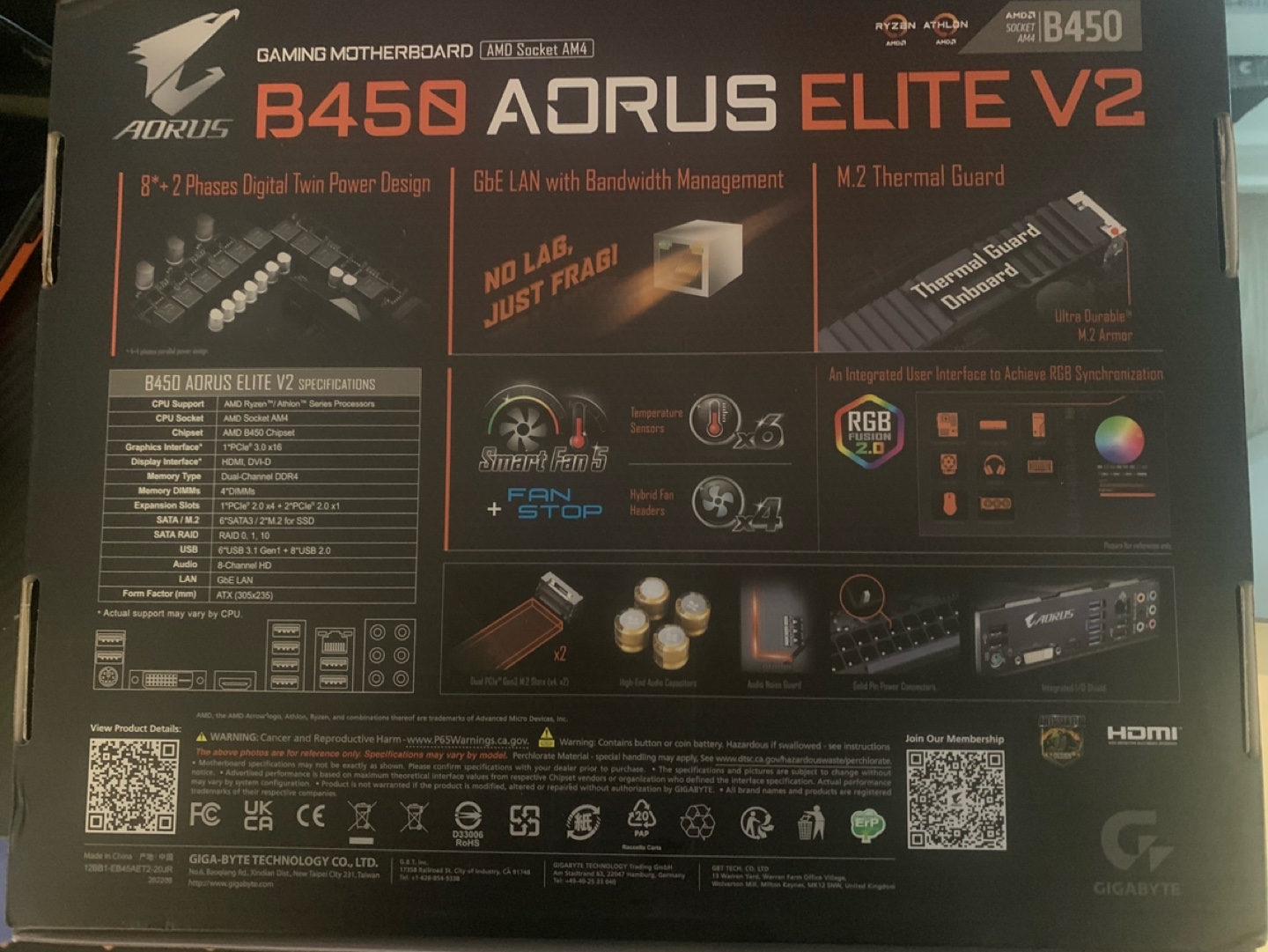 Gigabyte B450 Aorus Elite V2 Motherboard - photo 2