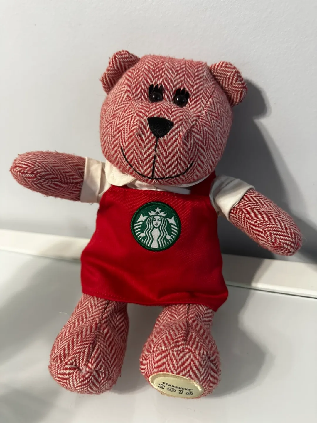 Starbucks 2016 Red and White Plush Bear image indicator(2)
