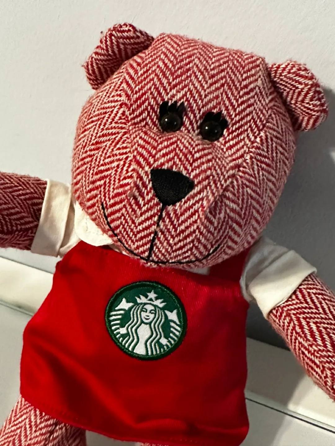 Starbucks 2016 Red and White Plush Bear thumbnail