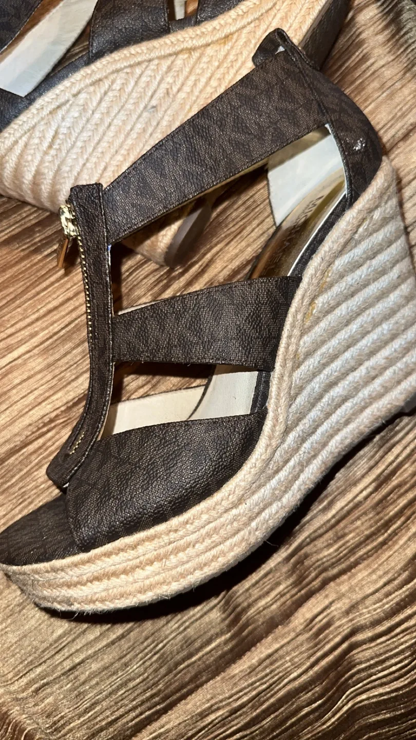 Michael Kors Brown Wedge Sandals image indicator(2)