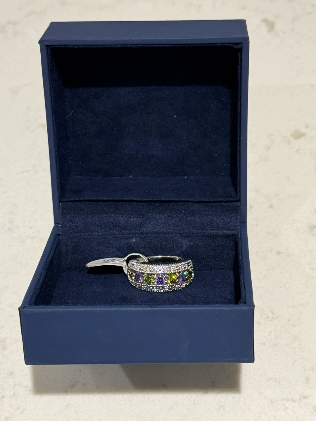 Sterling Silver Multicoloured Gemstone Ring Size 6 image indicator(2)