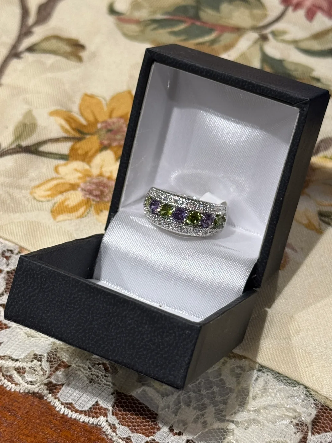 Sterling Silver Multicoloured Gemstone Ring Size 6 image indicator(9)