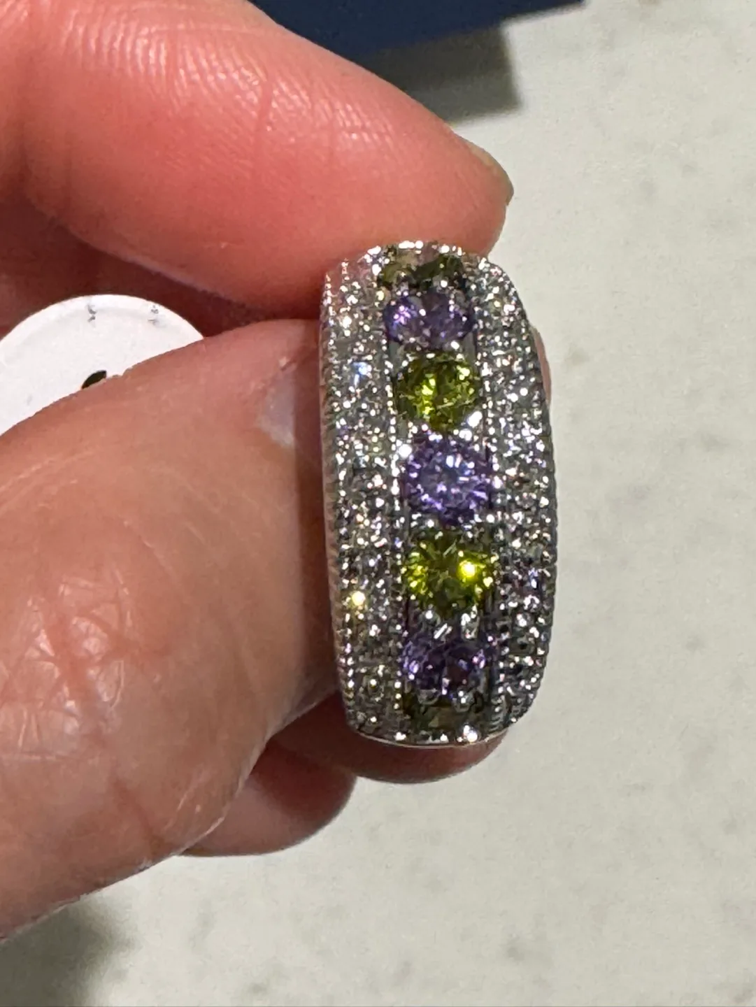 Sterling Silver Multicoloured Gemstone Ring Size 6 image indicator(6)