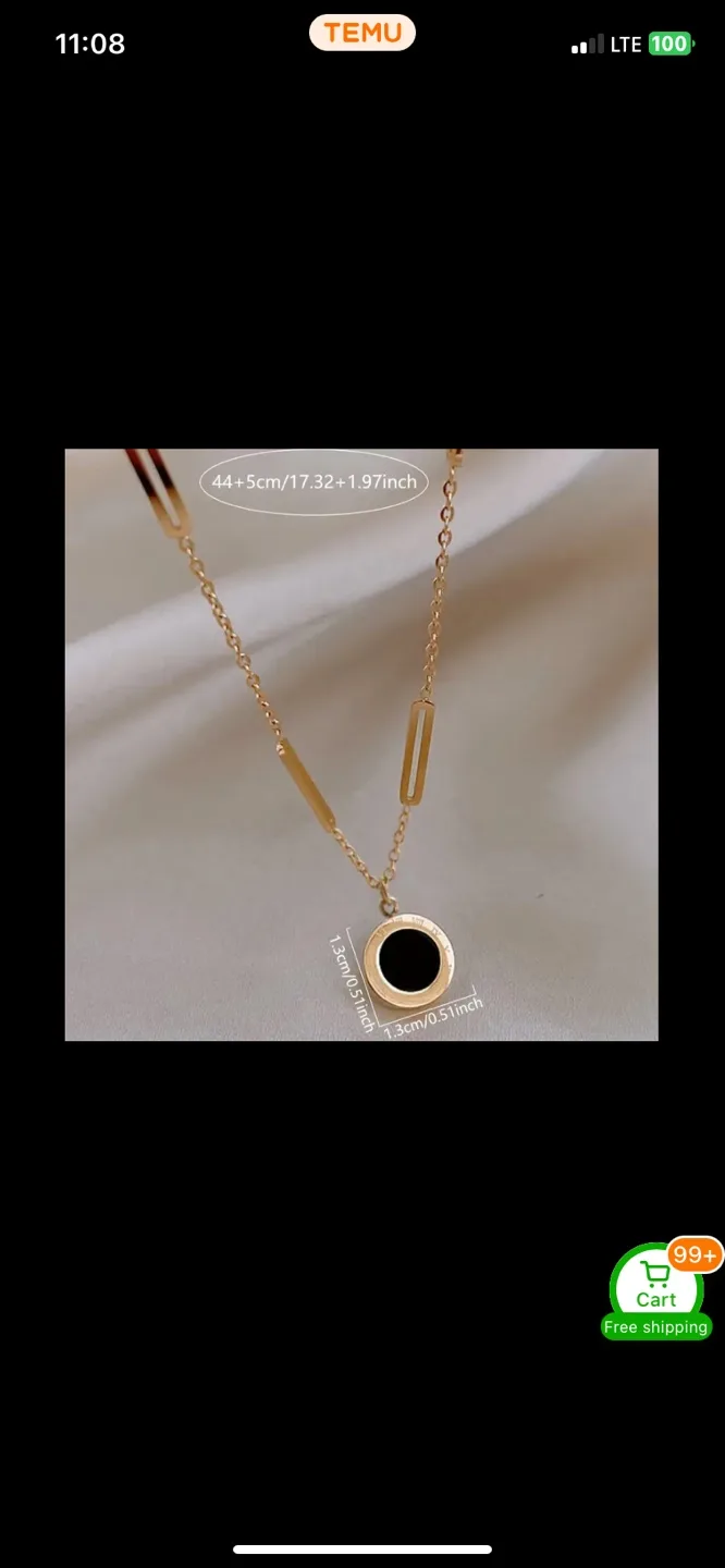 💥NEW💥18kGP Chain and reversible Onyx and mother of pearl image indicator(4)