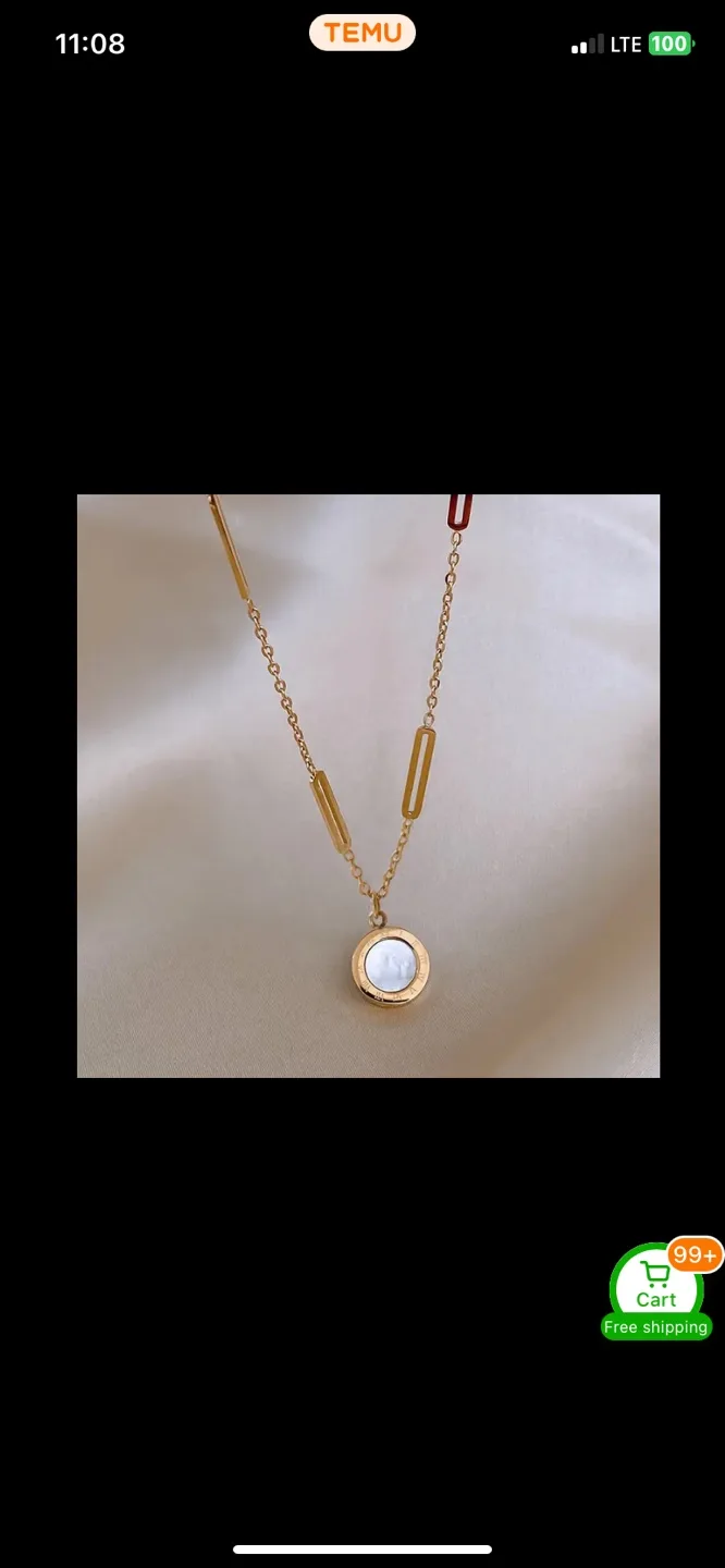 💥NEW💥18kGP Chain and reversible Onyx and mother of pearl image indicator(5)