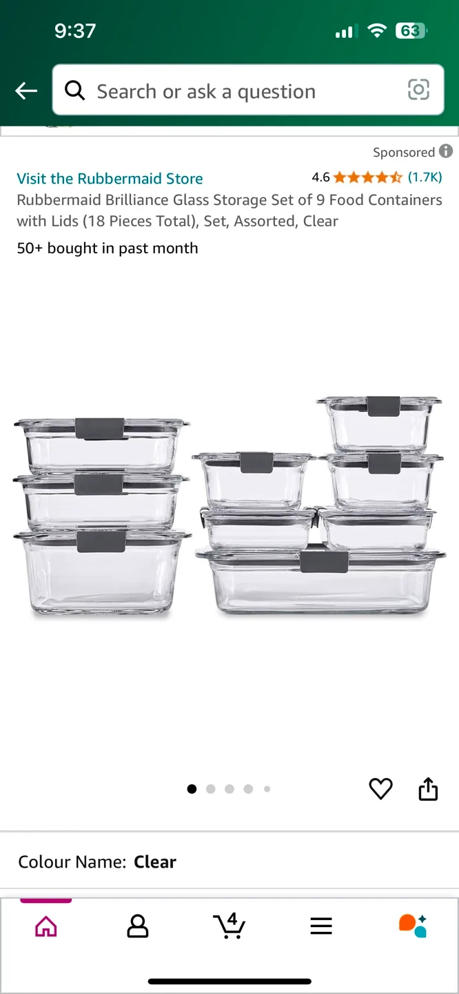 Rubbermaid Brilliance Glass Storage Set of 18 image indicator(2)