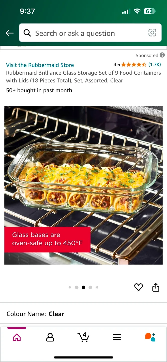 Rubbermaid Brilliance Glass Storage Set of 18 image indicator(4)