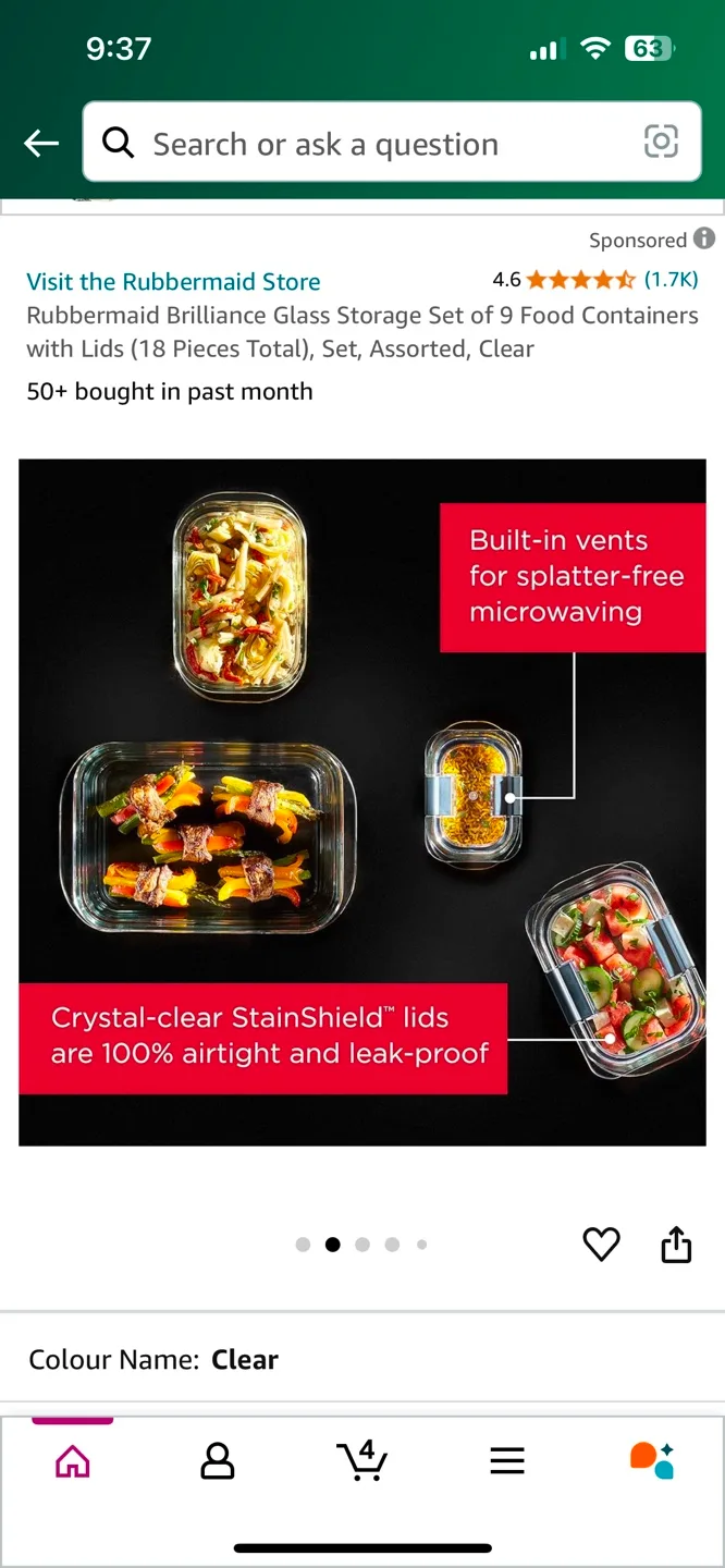 Rubbermaid Brilliance Glass Storage Set of 18 image indicator(3)