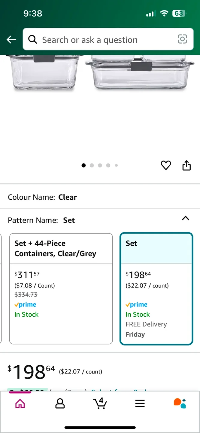 Rubbermaid Brilliance Glass Storage Set of 18 image indicator(5)