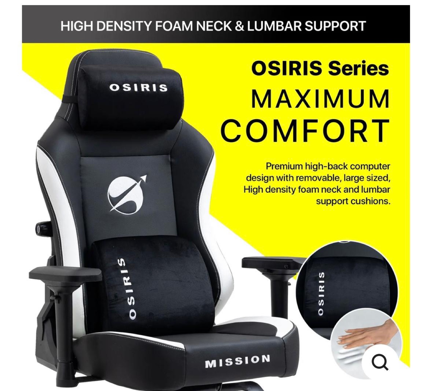 Osiris Series Chair With Massage Lumbar Pillow & 4D Armrest - photo 3