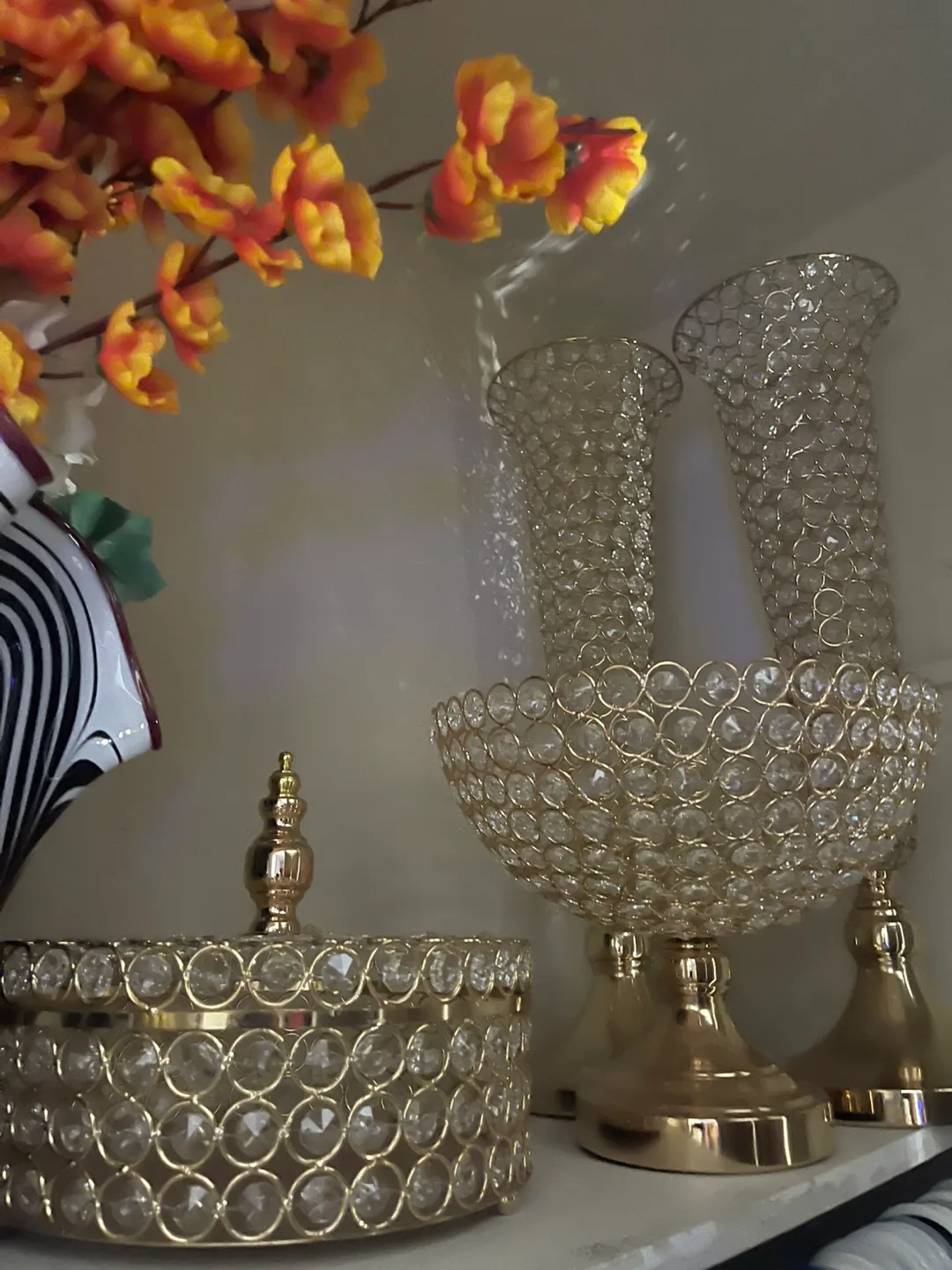 Gold Crystal Beaded Serving Bowl image indicator(2)