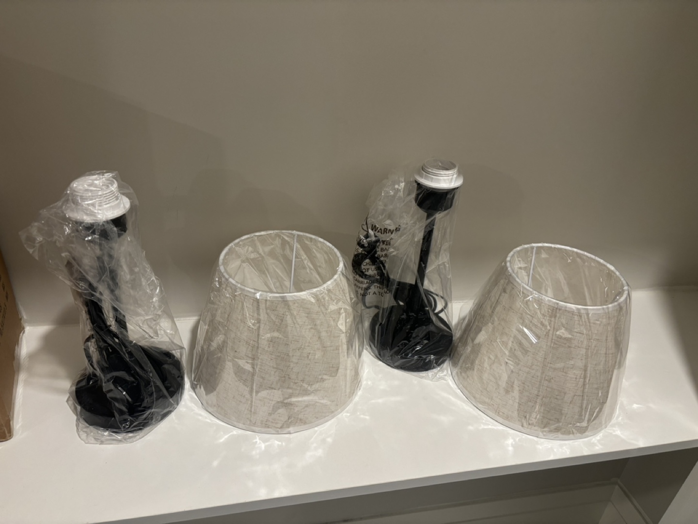 Set of 2 Black Table Lamps with Linen Shades