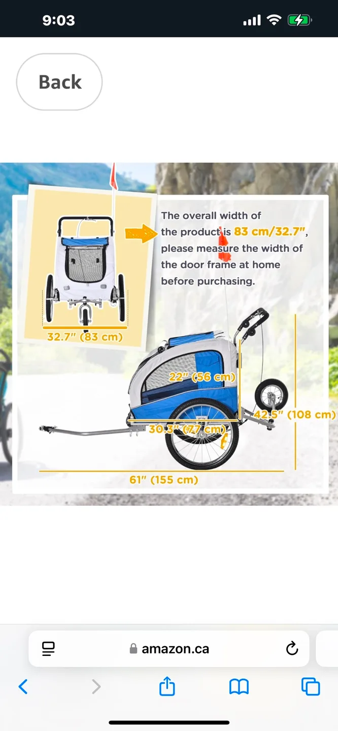 Aosom Pet Stroller & Bike Trailer Combo image indicator(3)