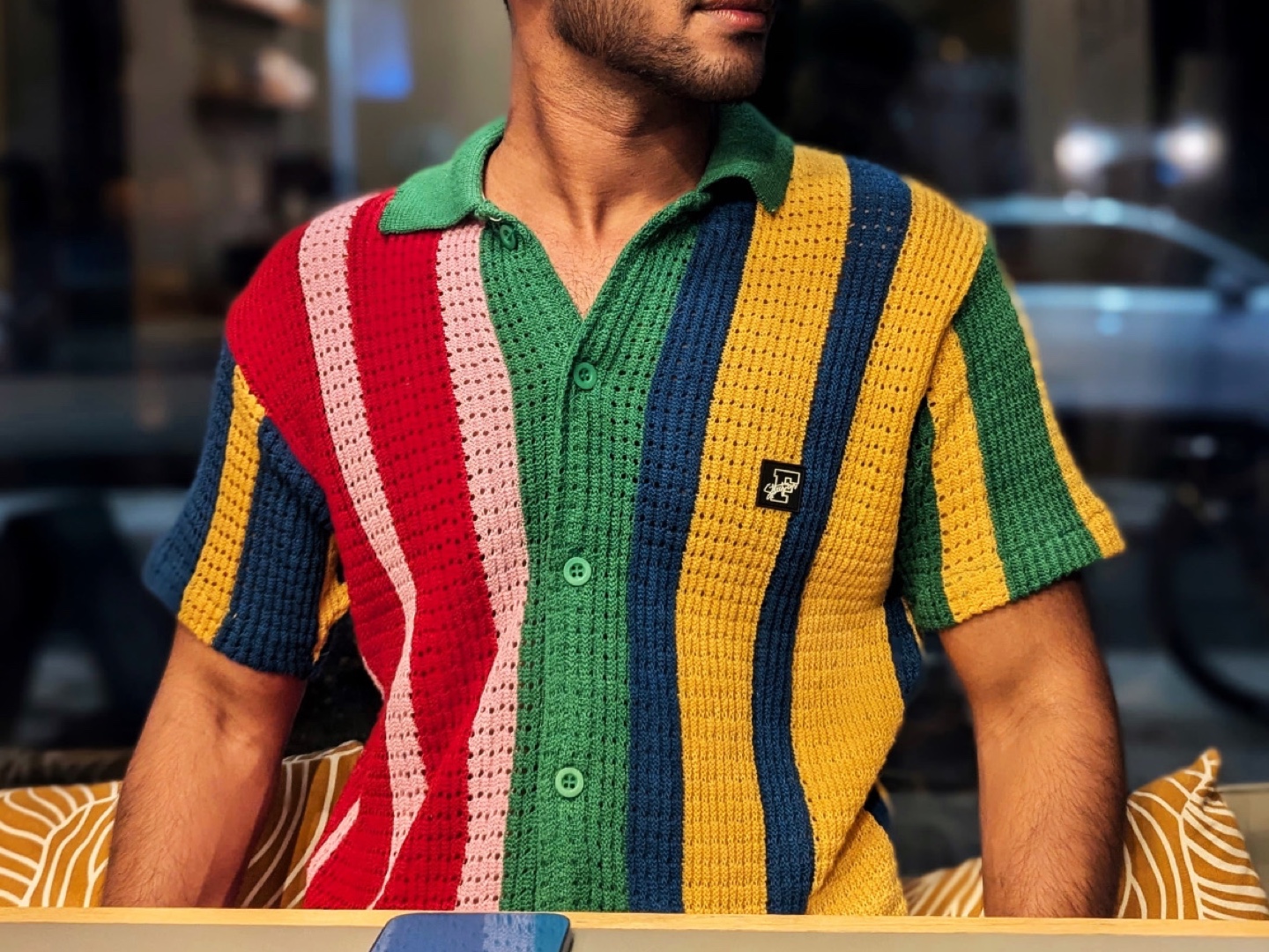 Multicoloured Stripe Knit Shirt