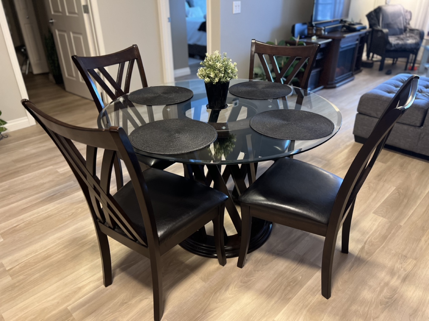 Glass Top Dining Table with 4 Chairs - photo 2