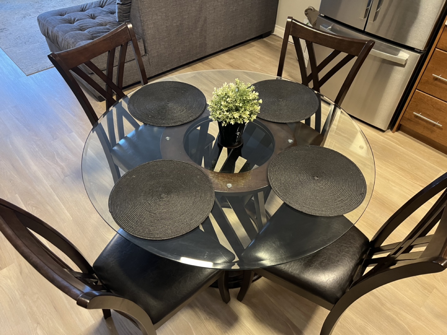 Glass Top Dining Table with 4 Chairs - photo 3