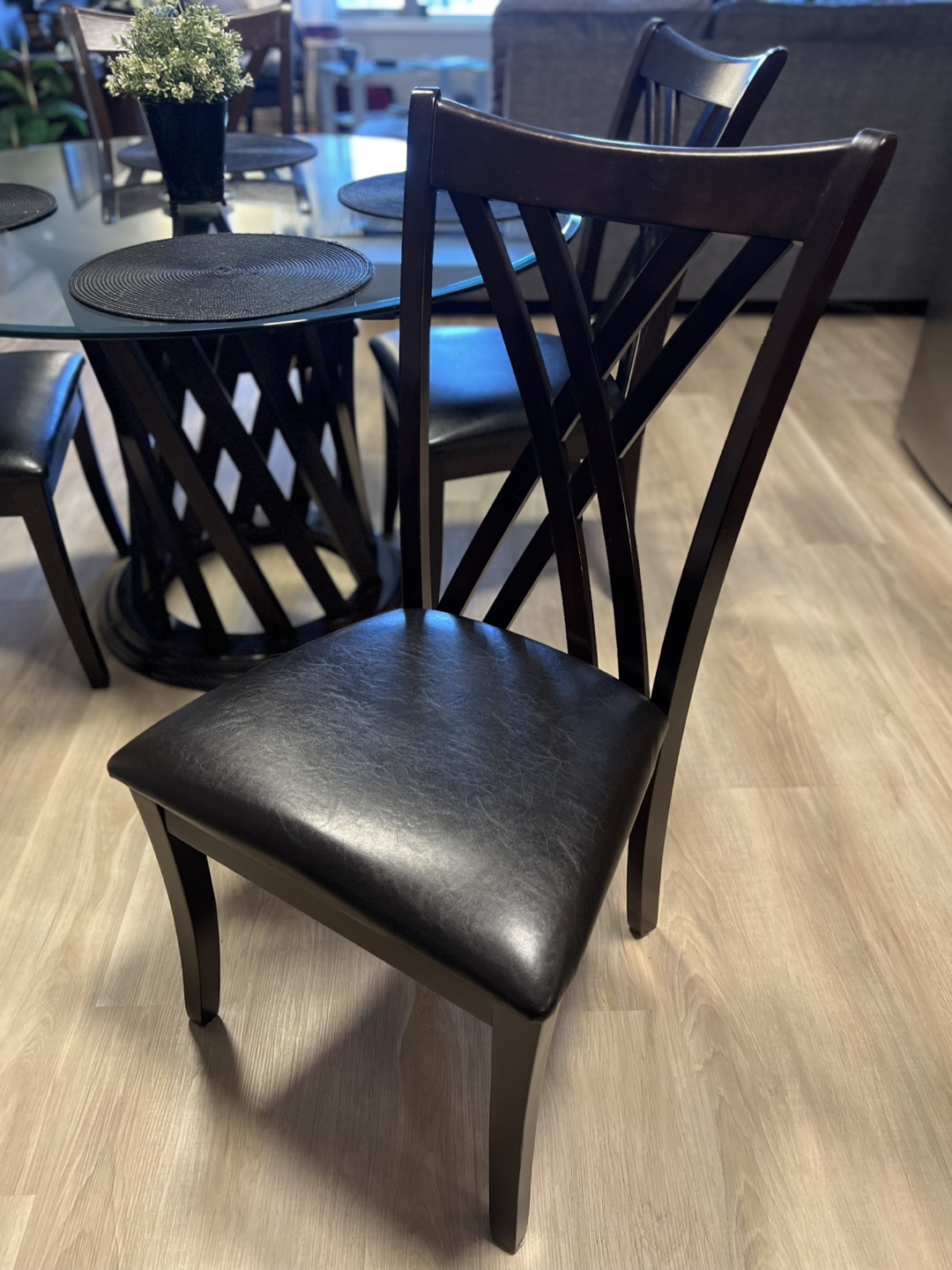 Glass Top Dining Table with 4 Chairs - photo 4