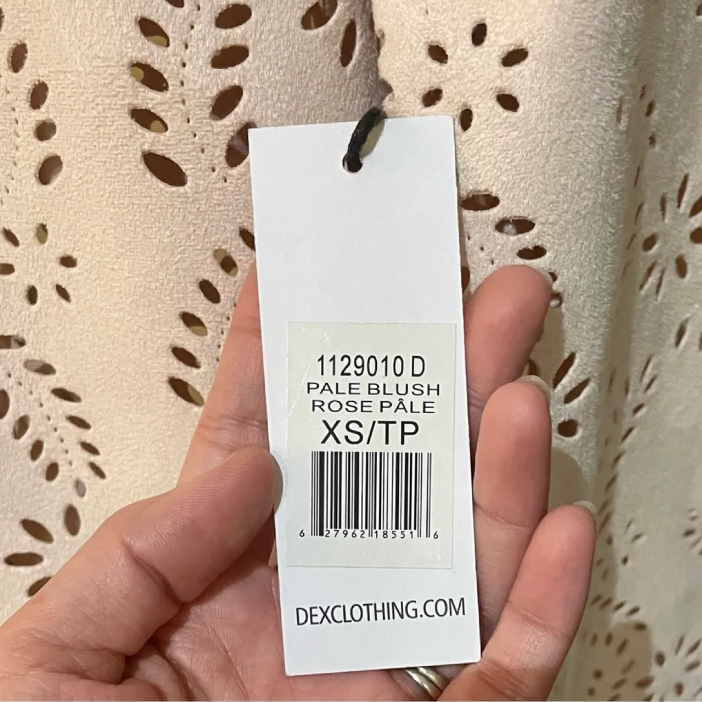 DEX Laser Cut Pale Blush Floral Bomber Jacket image indicator(5)