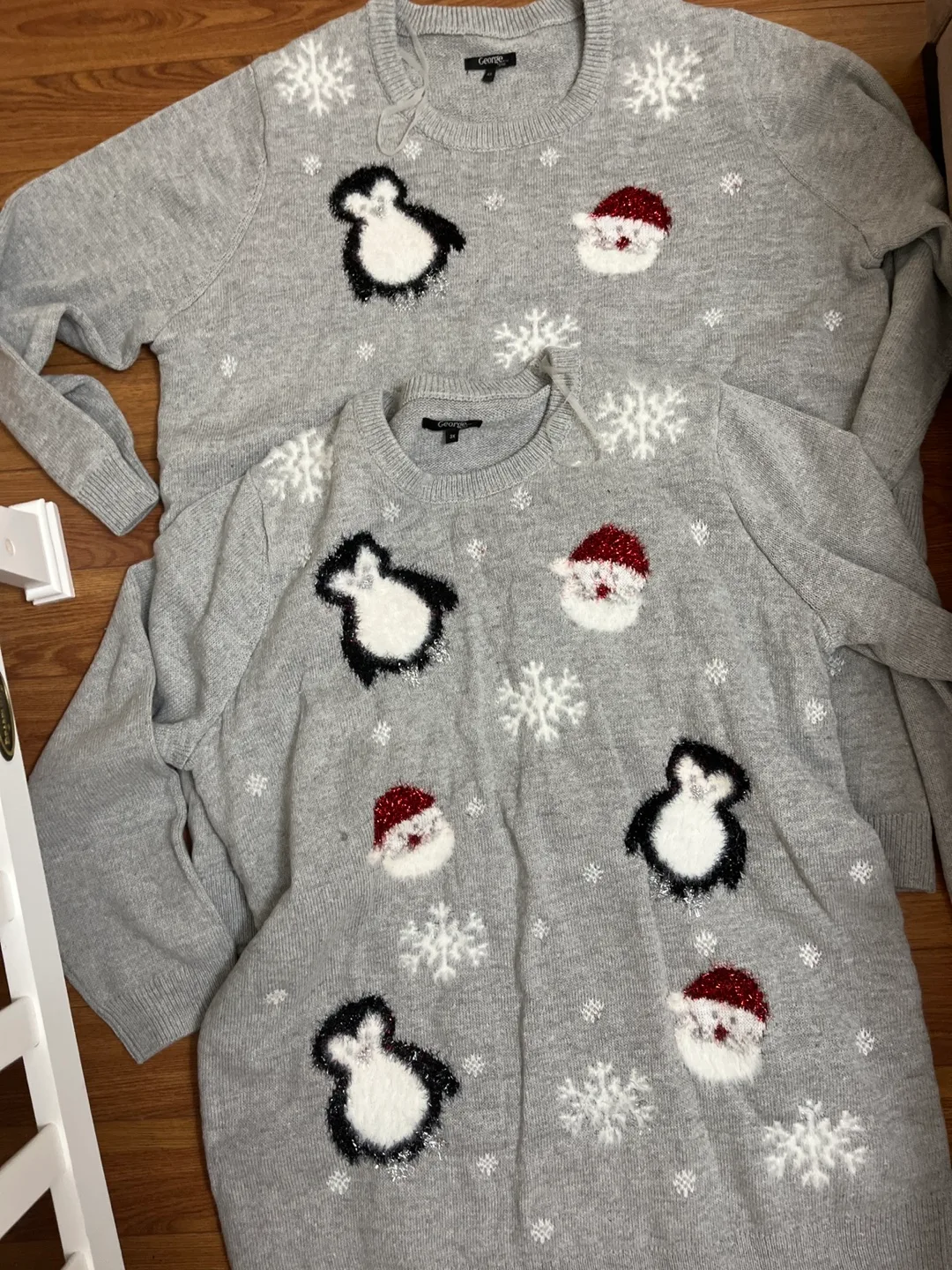 2 Grey Penguin Christmas Sweater thumbnail