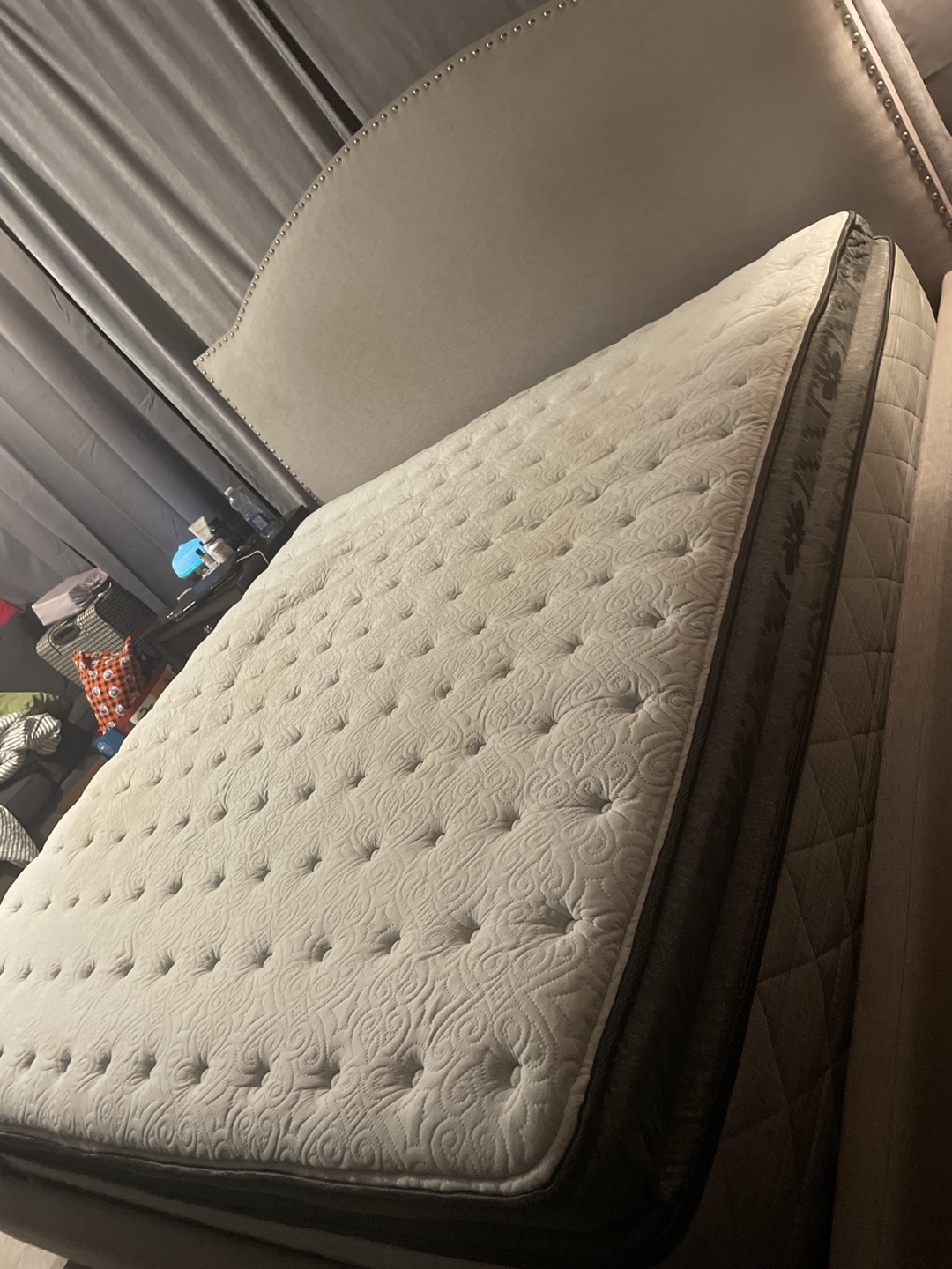 Urban Barn King Size Bed Frame with Mattress - photo 2