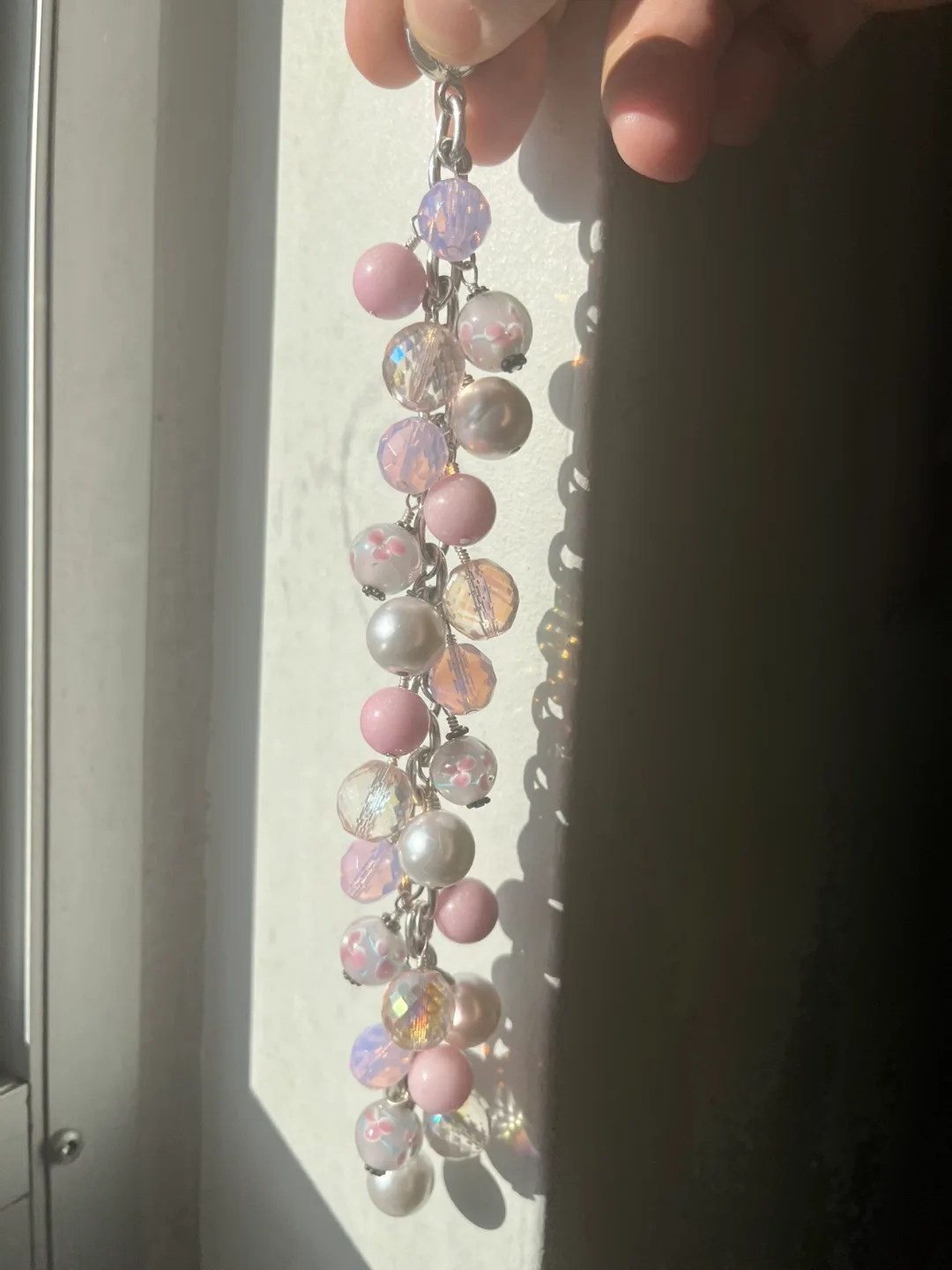 Pink and Silver Charm Bracelet Murano Glass Beads image indicator(2)