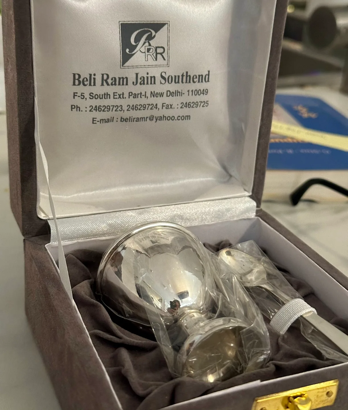 Silver Egg Cup and Spoon Set image indicator(6)