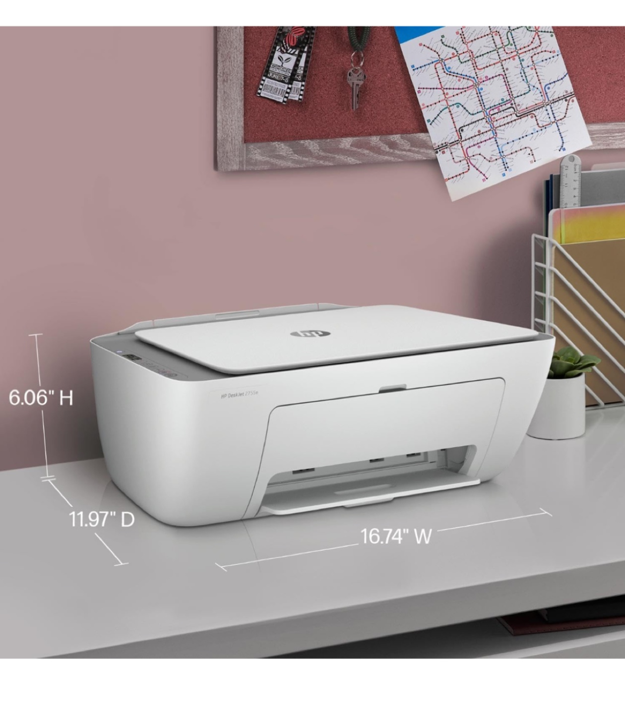 HP DeskJet 2755e Wireless Color Inkjet Printer - photo 3