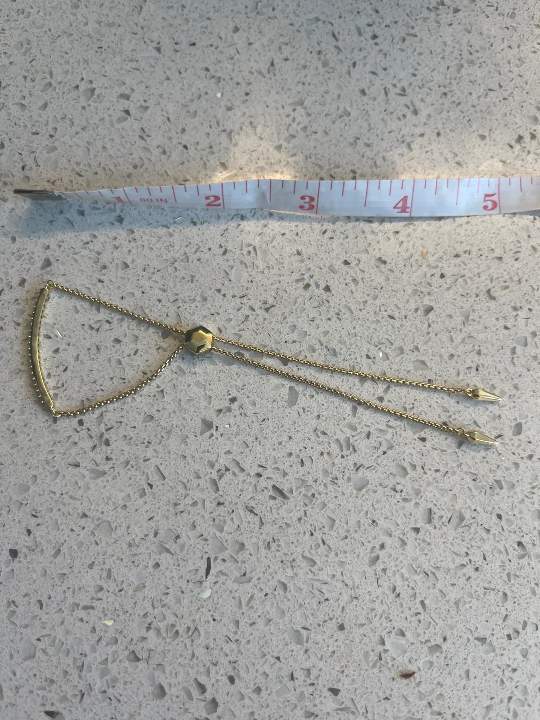 Gold tone Bar Bracelet with CZ image indicator(5)