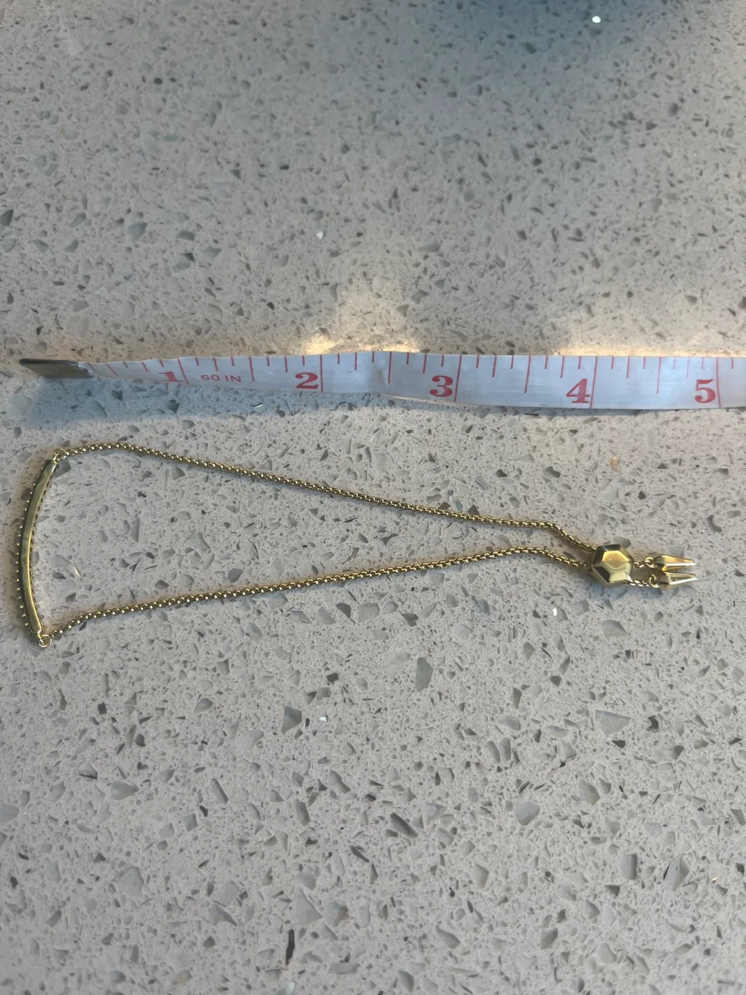 Gold tone Bar Bracelet with CZ image indicator(4)