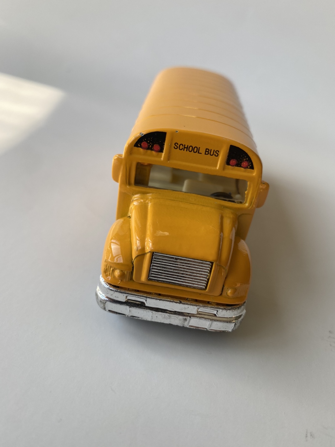 Yellow School Bus Toy with Opening Hood