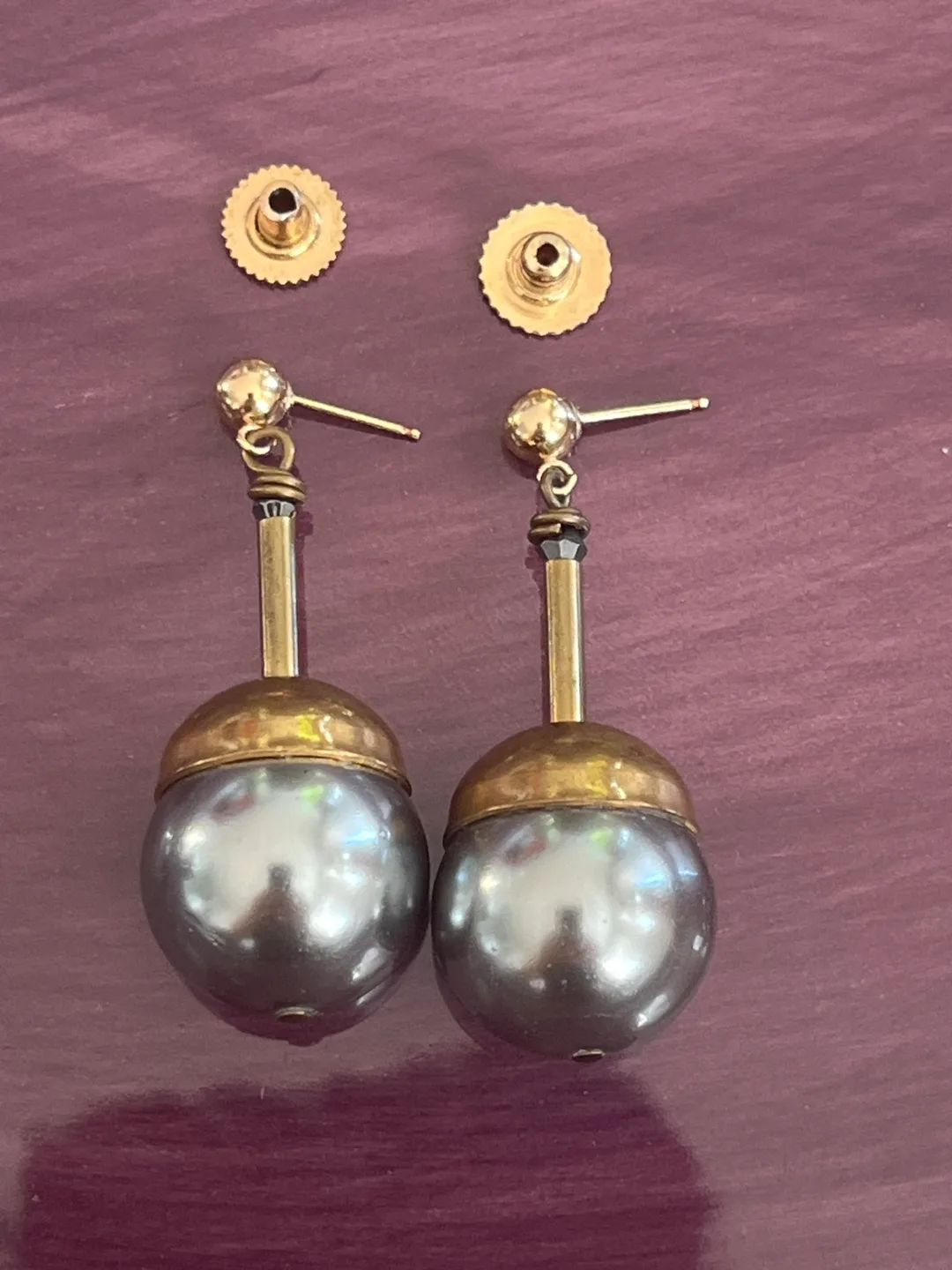Dior style Black Pearl Drop Earrings image indicator(2)