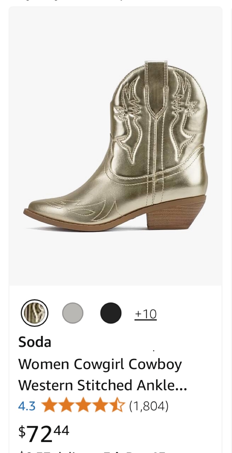 Soda Women's Gold Cowboy Boots - photo 4