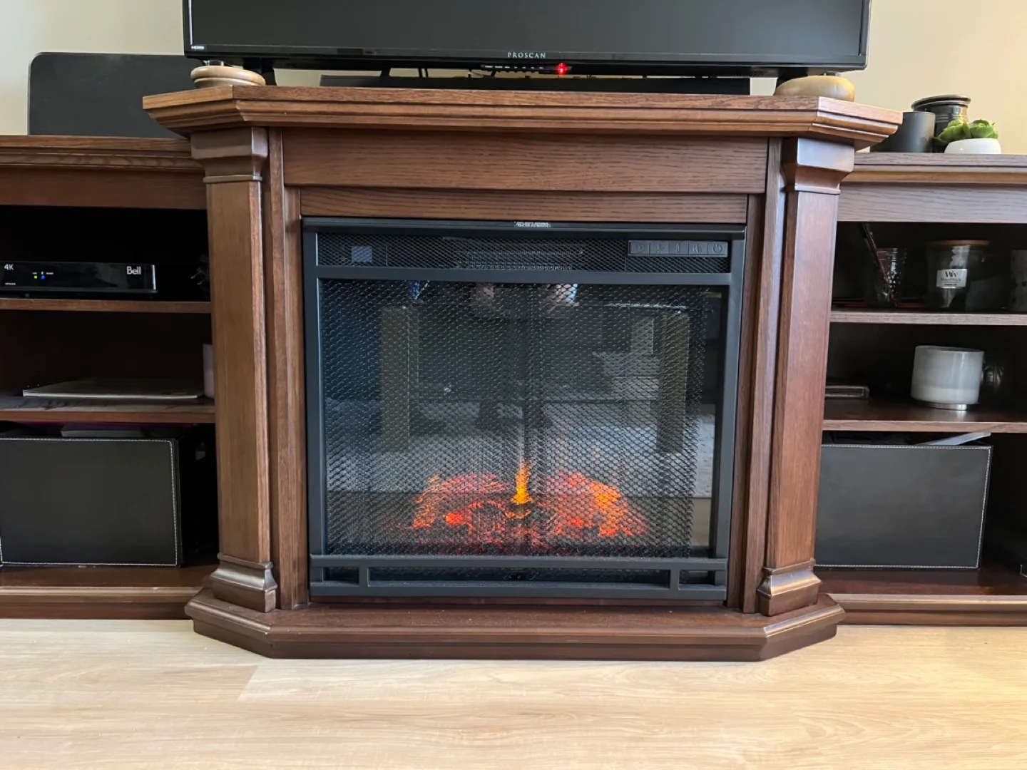 Real Flame TV Stand with Fireplace Electric