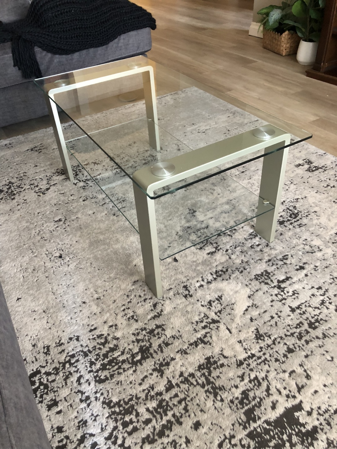 Glass Coffee Table with Metal Legs - photo 2