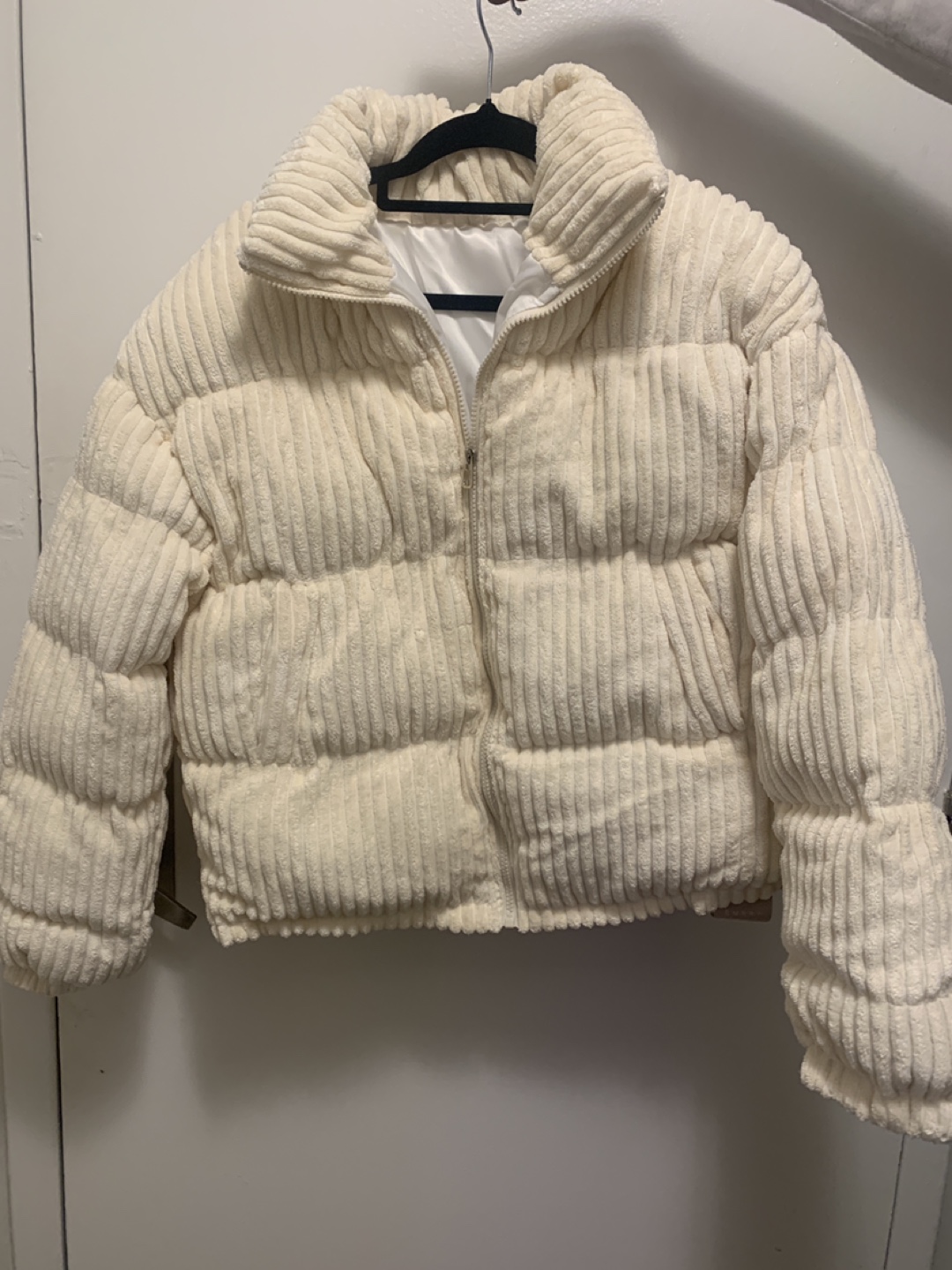 Cream Corduroy Puffer Jacket - photo 2