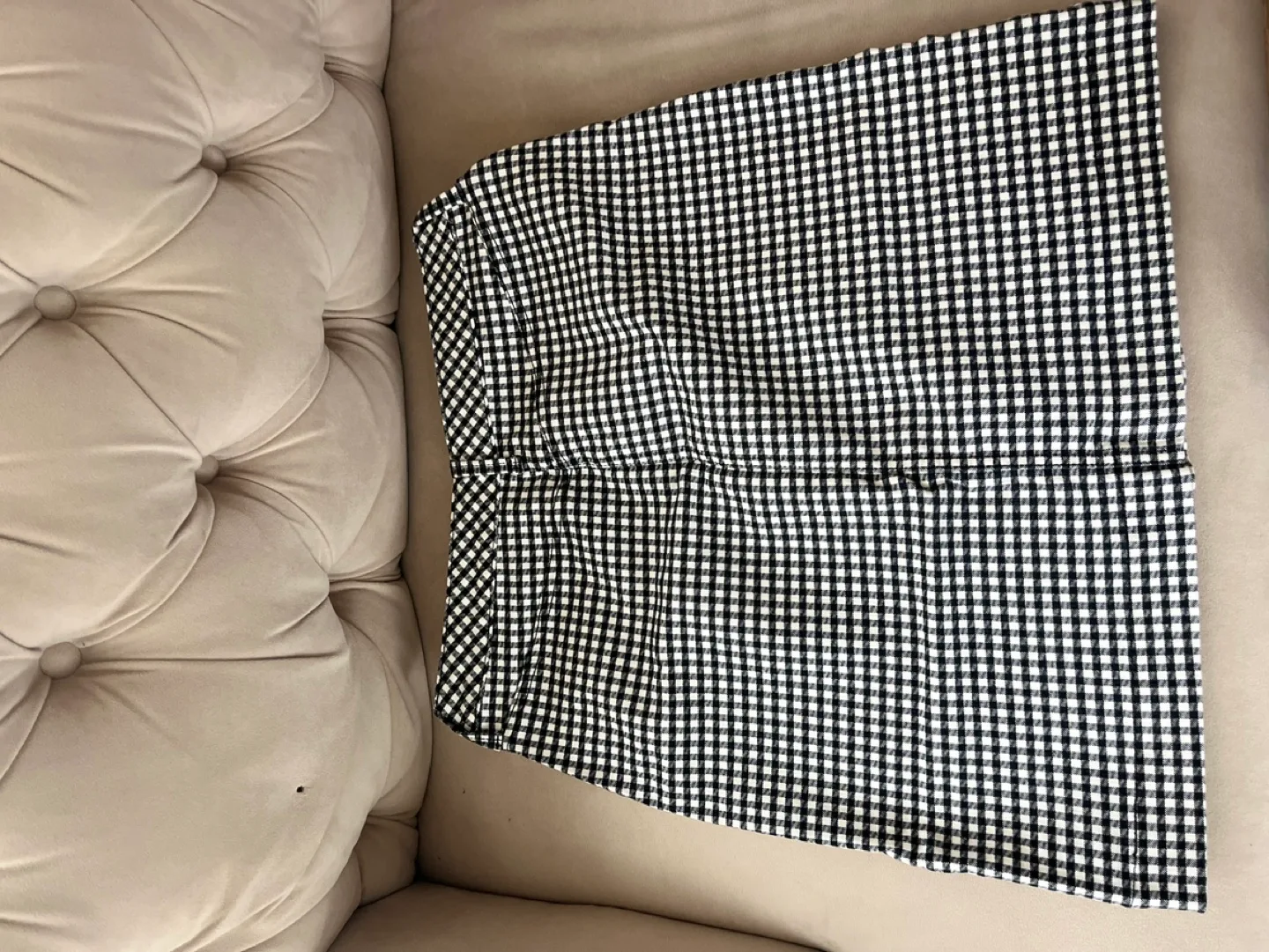 Talbots Black and White Gingham Mini Skirt image indicator(2)