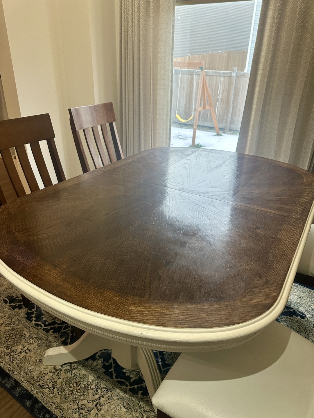 Oak dining table with four chairs - photo 2